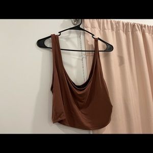 Brown crop tank top